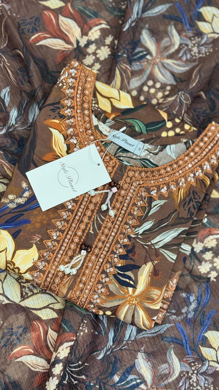 3 Piece – Embroidered Dress