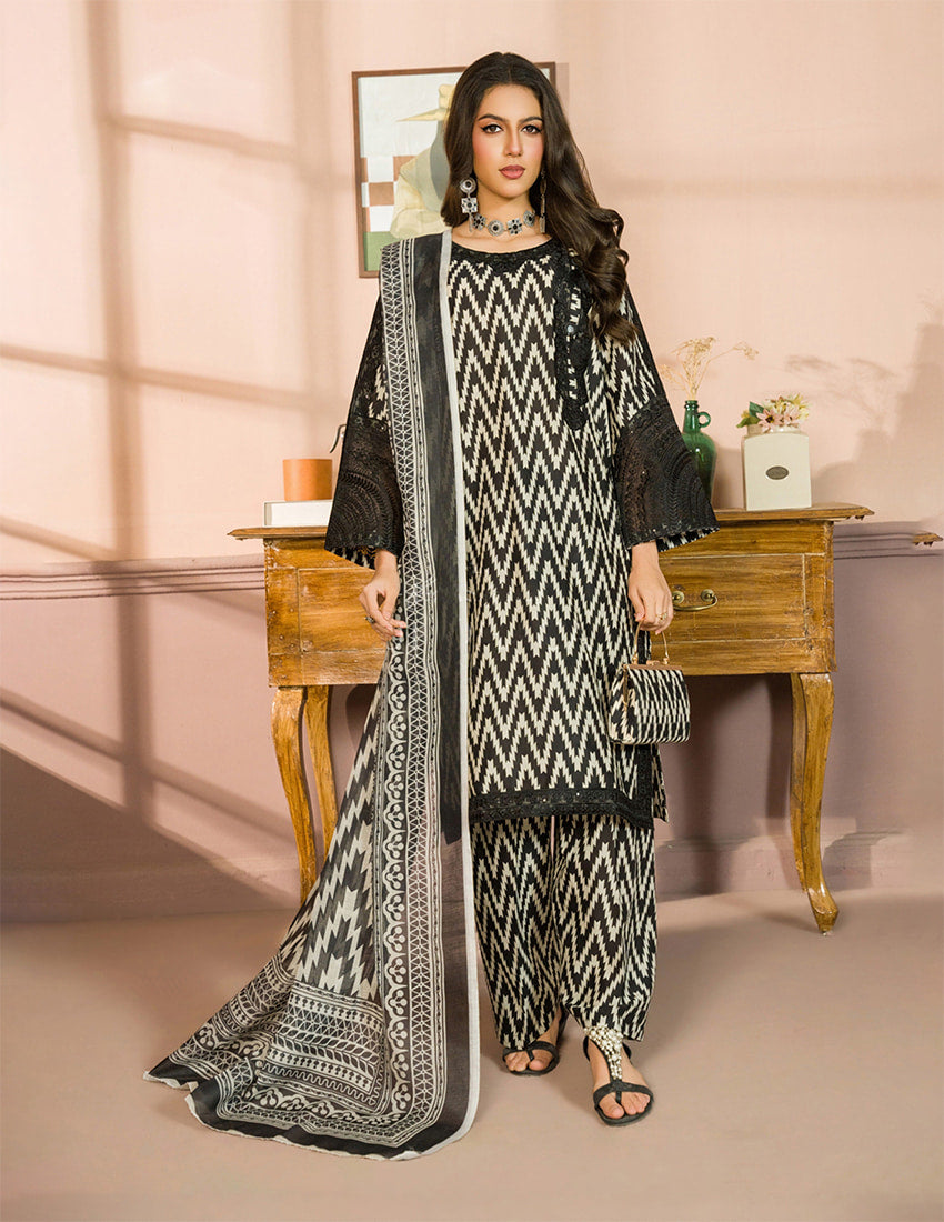 Embroidered Dress with Clutch