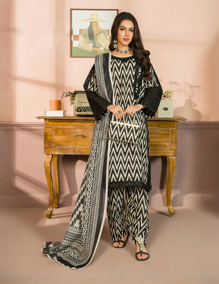 Embroidered Dress with Clutch