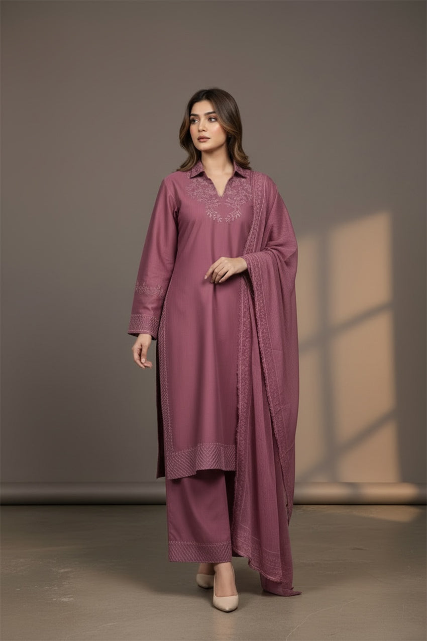 3 Piece – Embroidered Dress