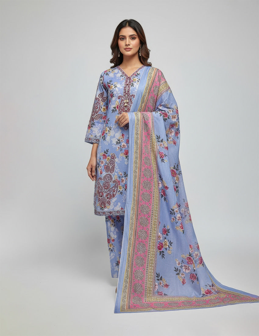 3 Piece – Embroidered Dress