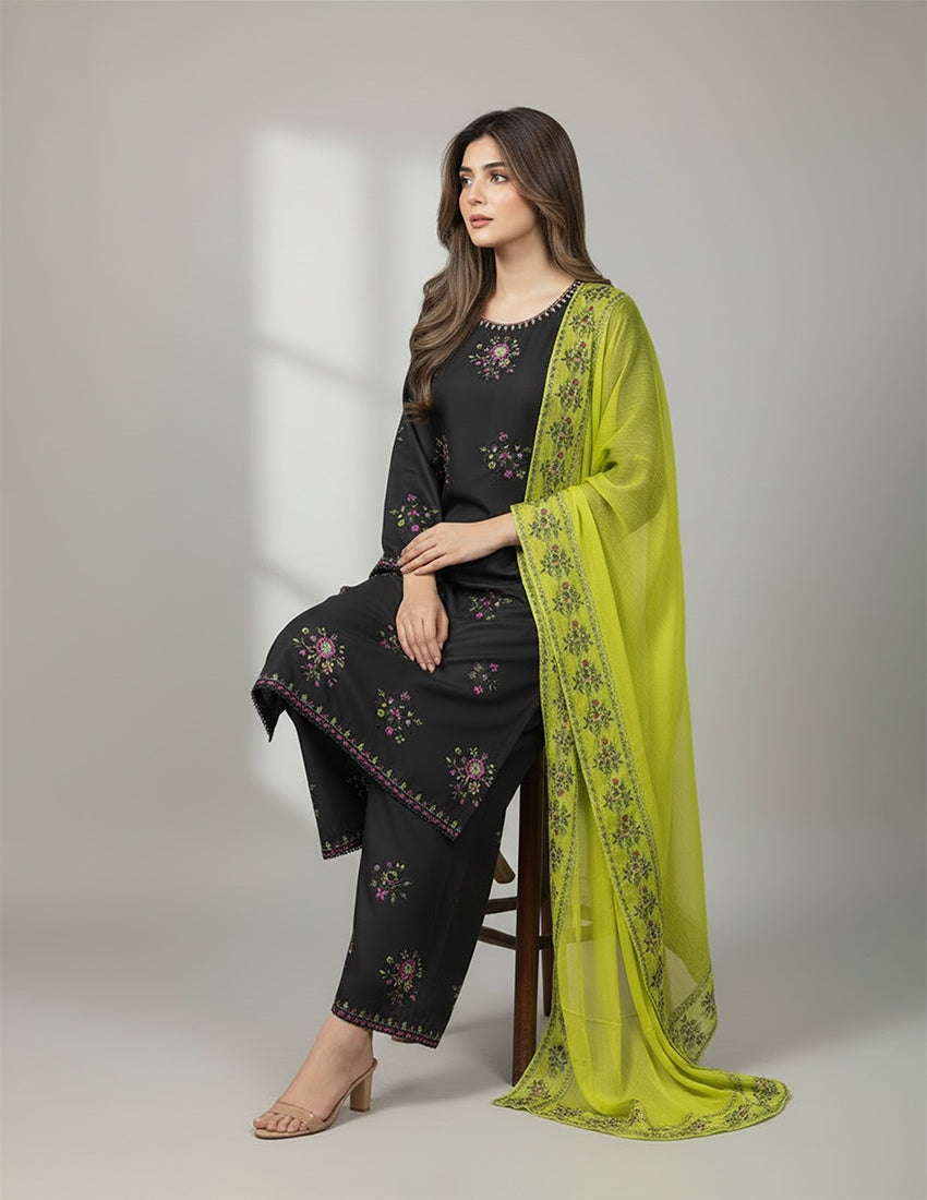 3 piece - Embroidered Suit