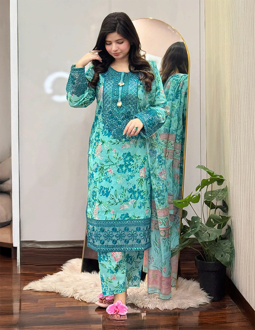 3 Piece – Printed Dress