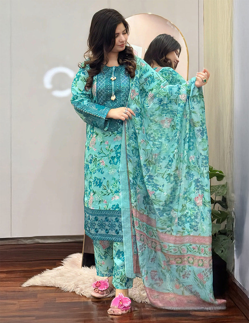 3 Piece – Printed Dress