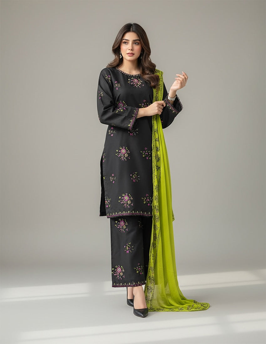 3 piece - Embroidered Suit