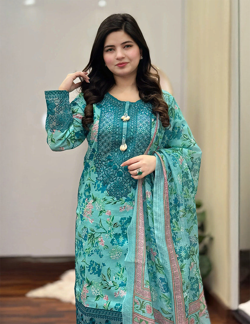 3 Piece – Printed Dress