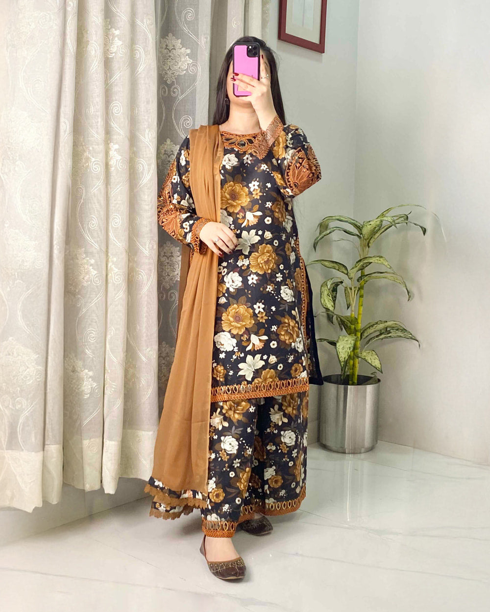 3 Piece - Embroidered Dress