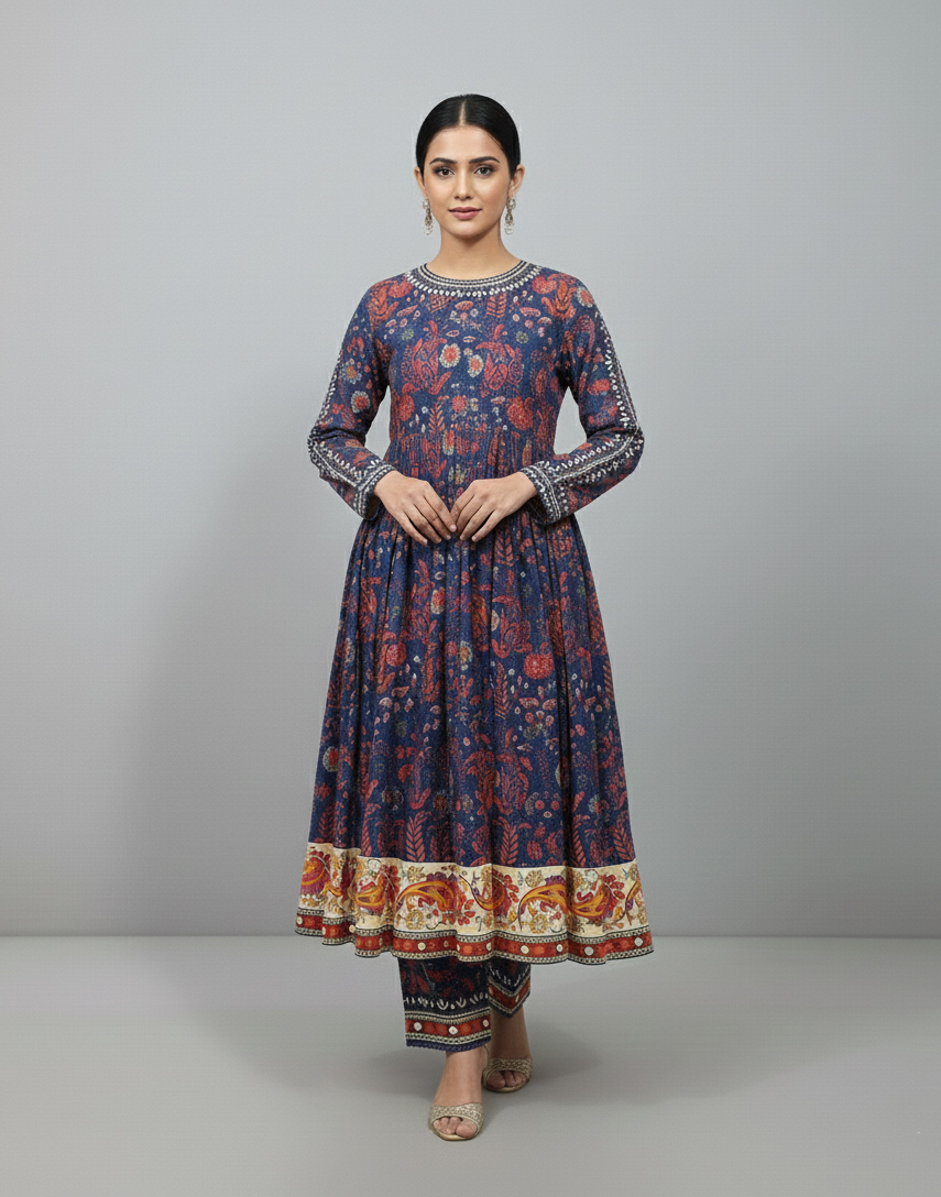 Embroidered Long Frock Dress