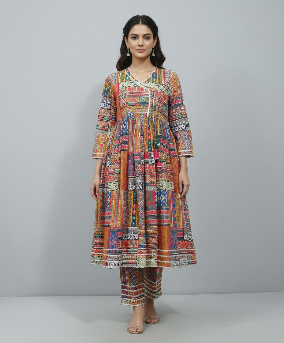 Multi Angrakha - 2 Piece Dress