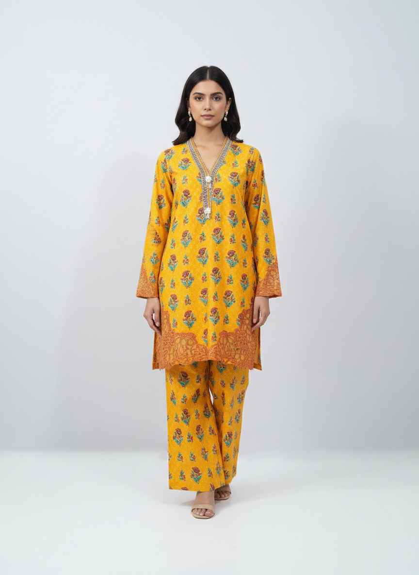 2 Piece - Embroidered Suit