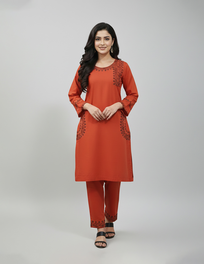 2 Piece - Embroidered Suit