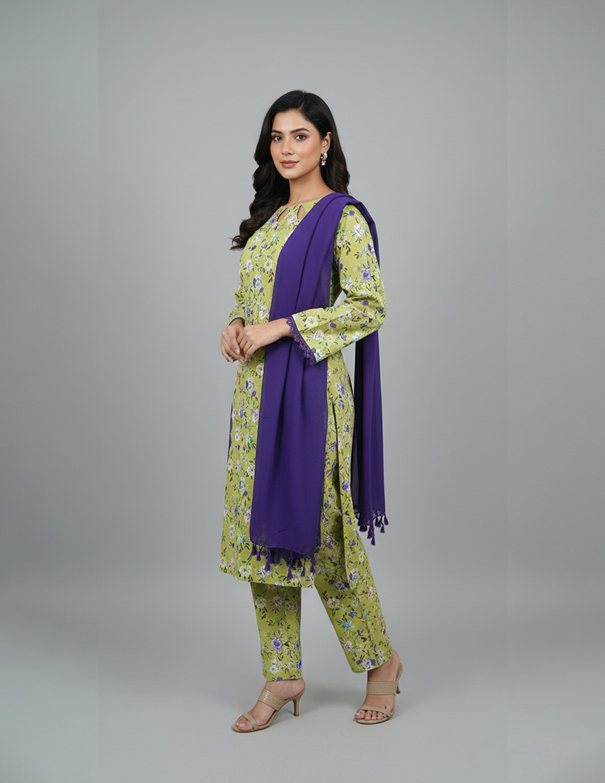 Alternative view of 2 Piece - Khaddar Printed Dress