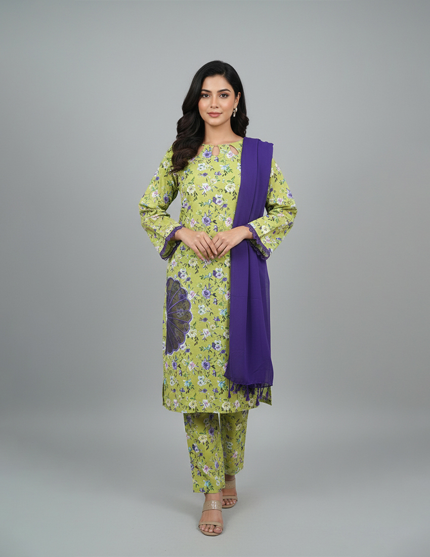 2 Piece - Khaddar Printed Dress