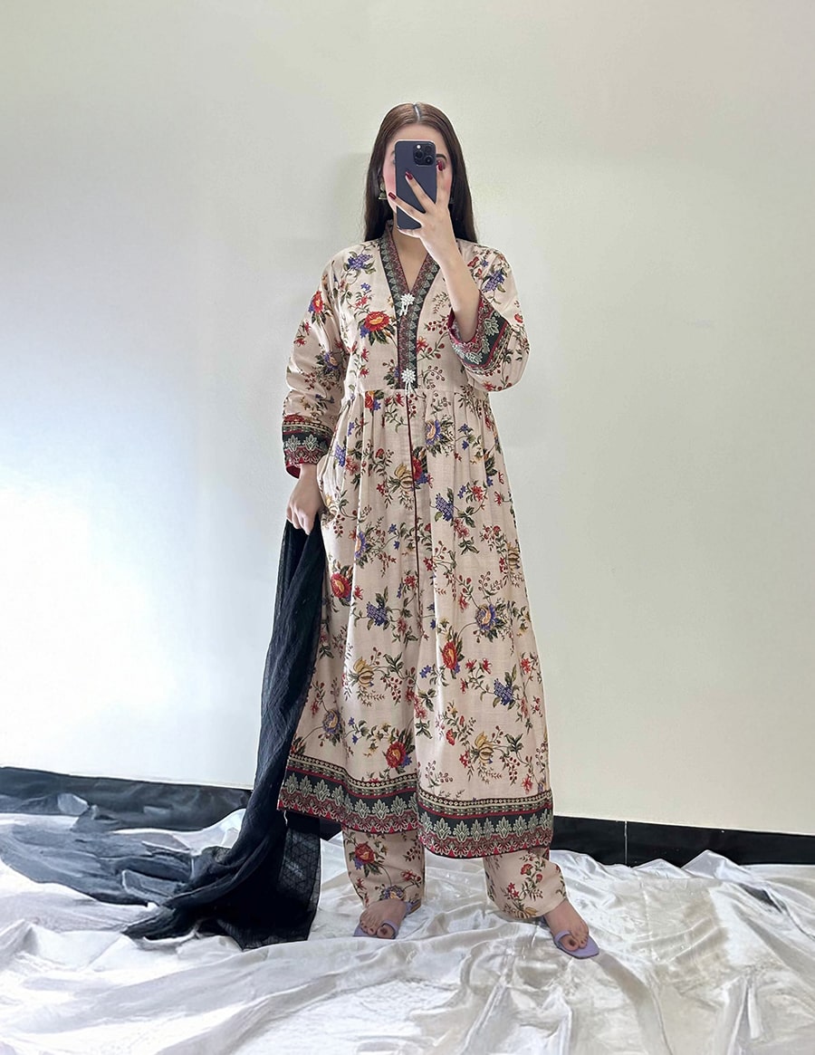 Khaddar Printed Dress