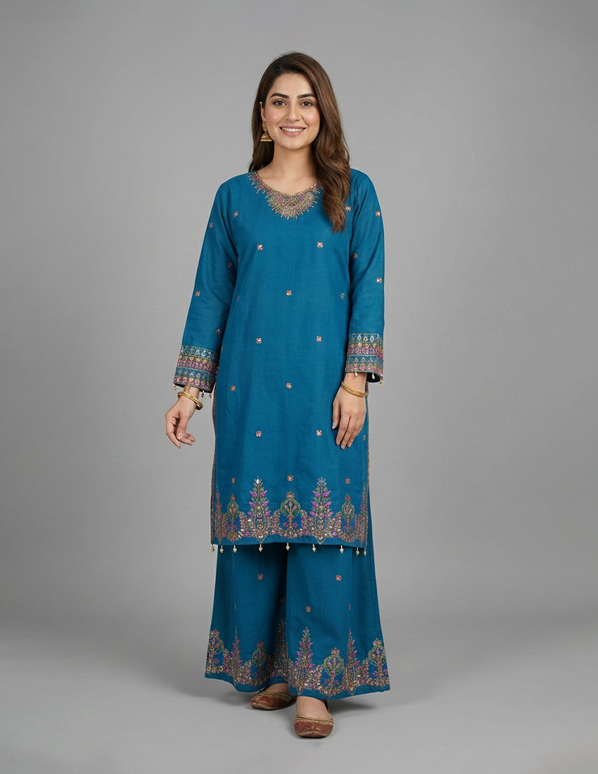 2 Piece - Embroidered Dress