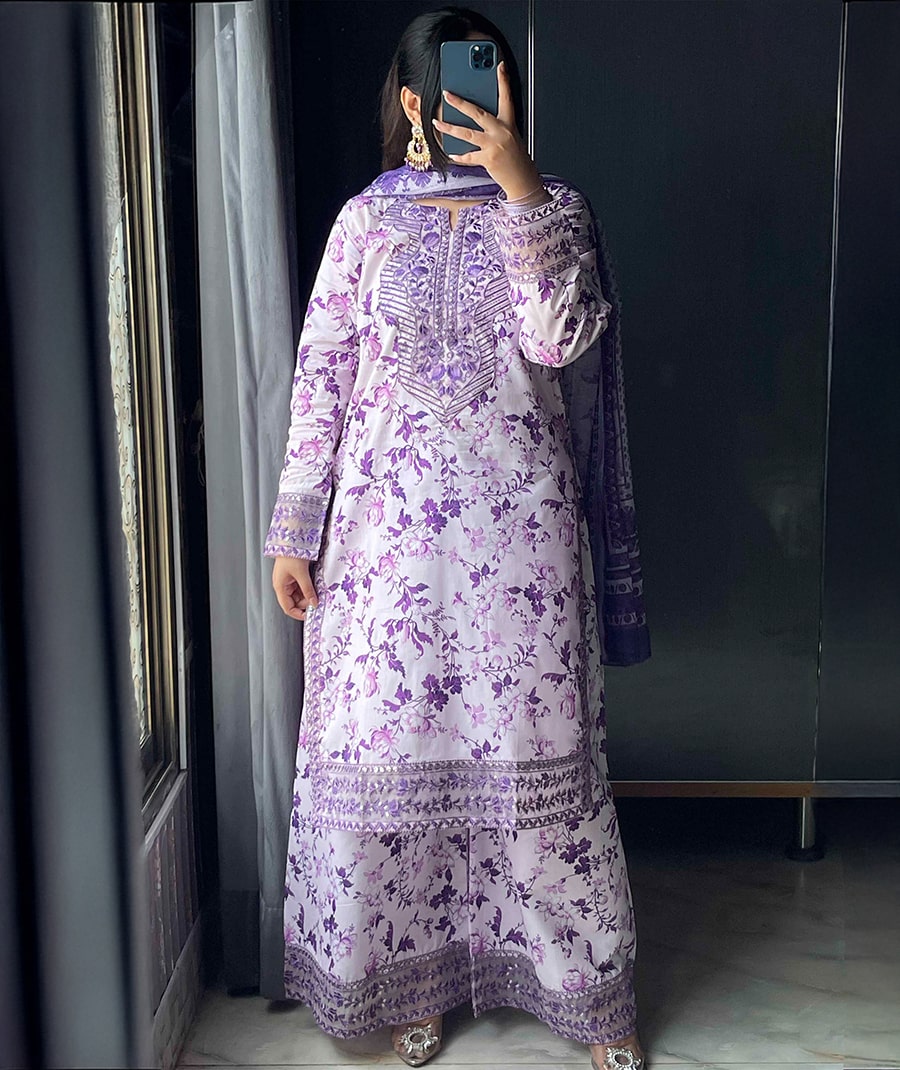 3 Piece – Dress with Plazo