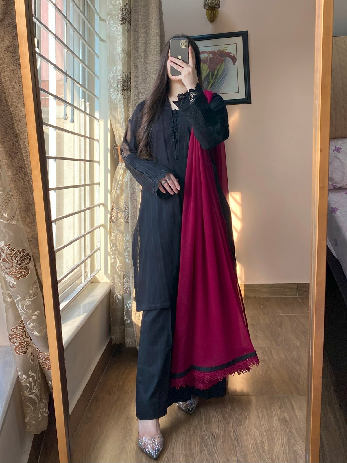 3 Piece - Black Solid Dress