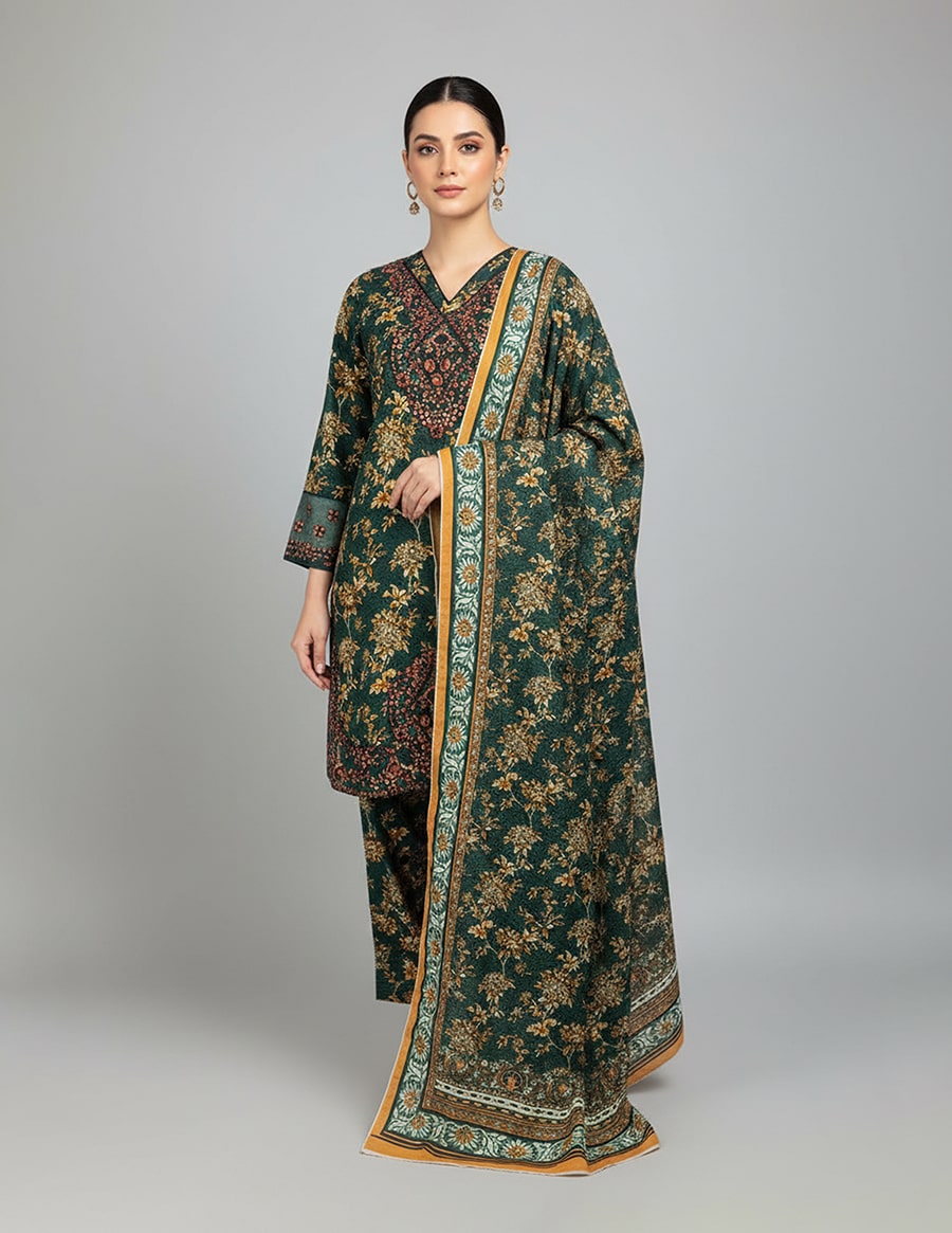 3 Piece – Embroidered Dress