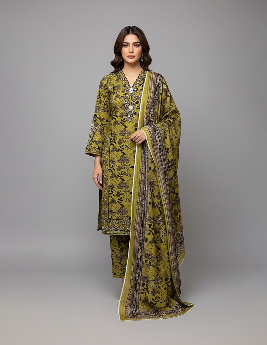 3 Piece – Embroidered Dress