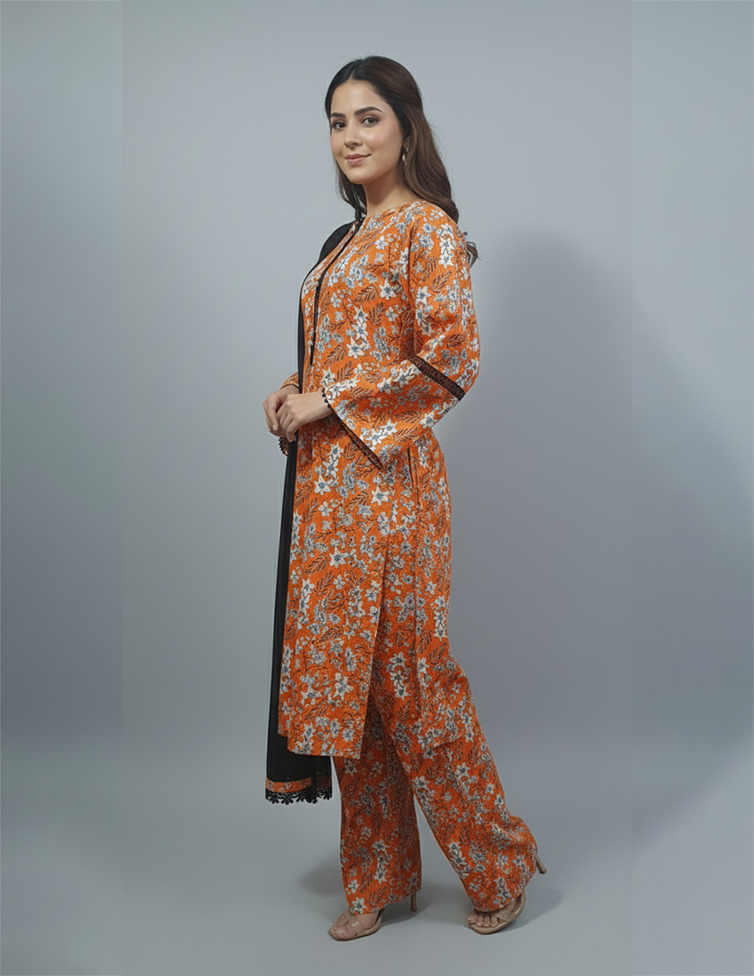 Alternative view of 3 Piece - Khaddar Printed Dress